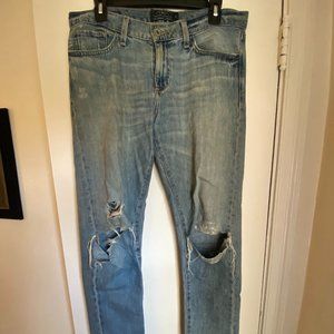 Lucky Brand Sienna Slim Boyfriend Jean with holes size 28